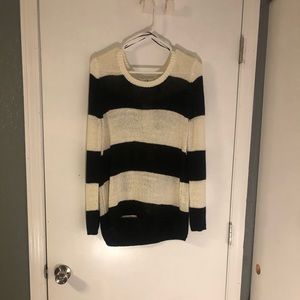 Black and white stripped sweater.